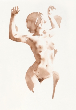 Wendy Artin, Callista Scare, 28 x 48 cm, watercolor on Canson Mi-Teintes, 2020